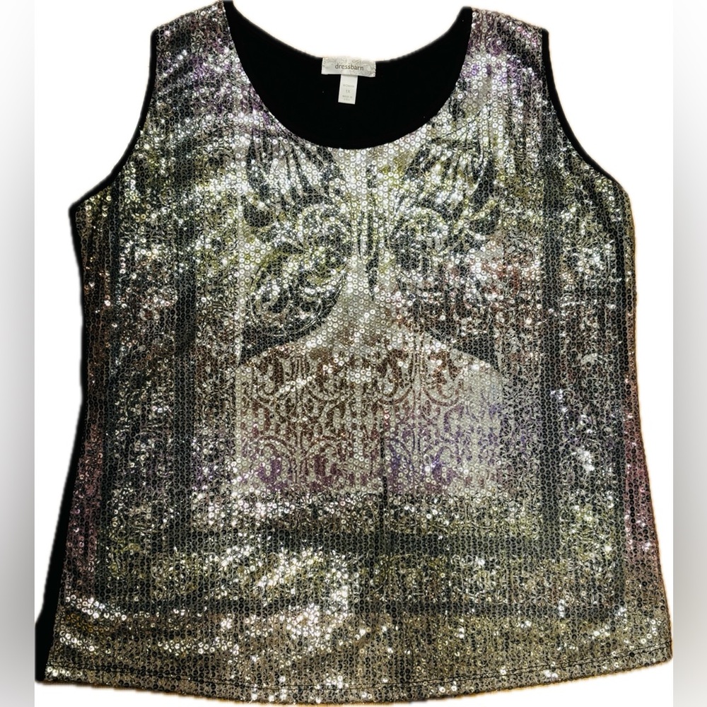 Sequin-Embellished Sleeveless Top